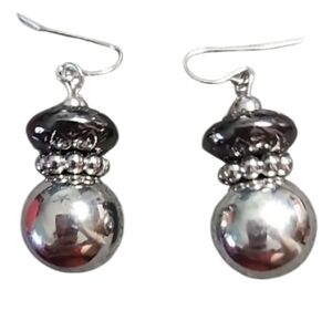 Elegant Silver Tone Drop Earrings